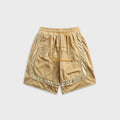 Rhude Baggy Collegiate Logo Short - Tan / Gold