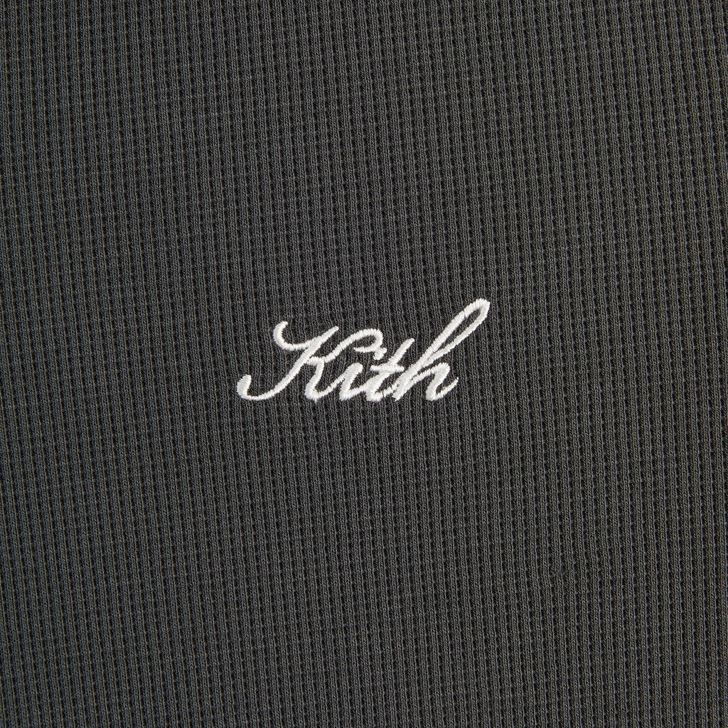 Kith Micro Waffle Drew Polo - Carbon