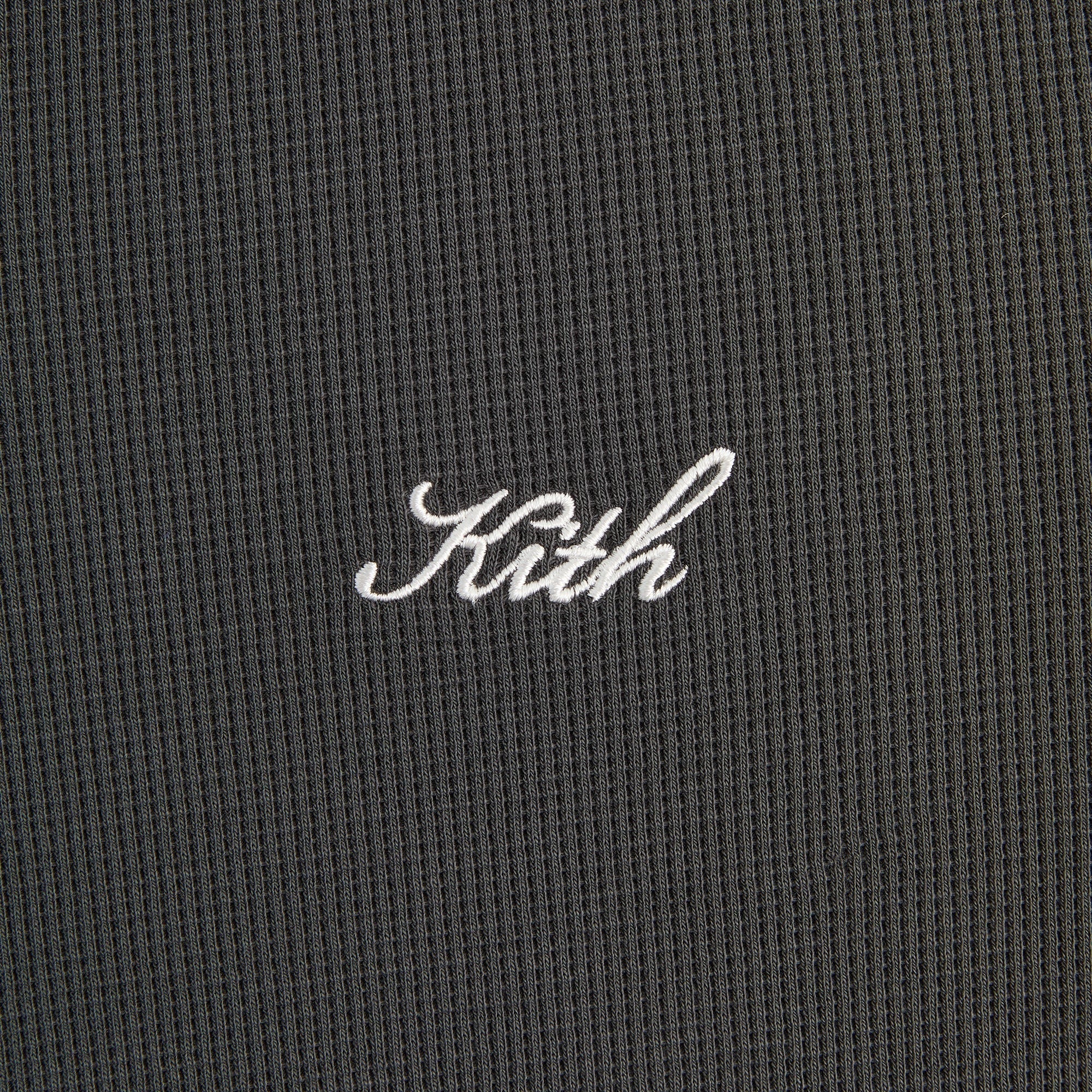 Kith Micro Waffle Drew Polo - Carbon