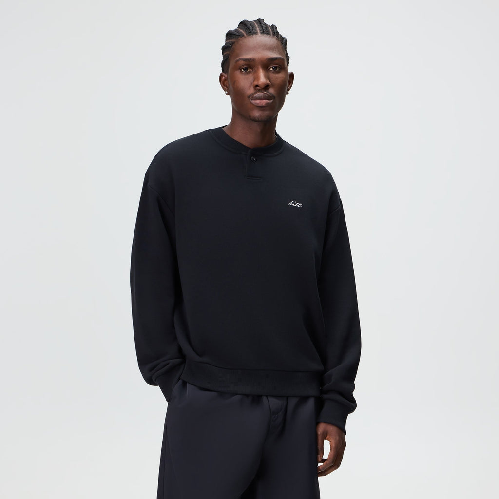 Kith Heavy Loop Henley Nelson Pullover - Black