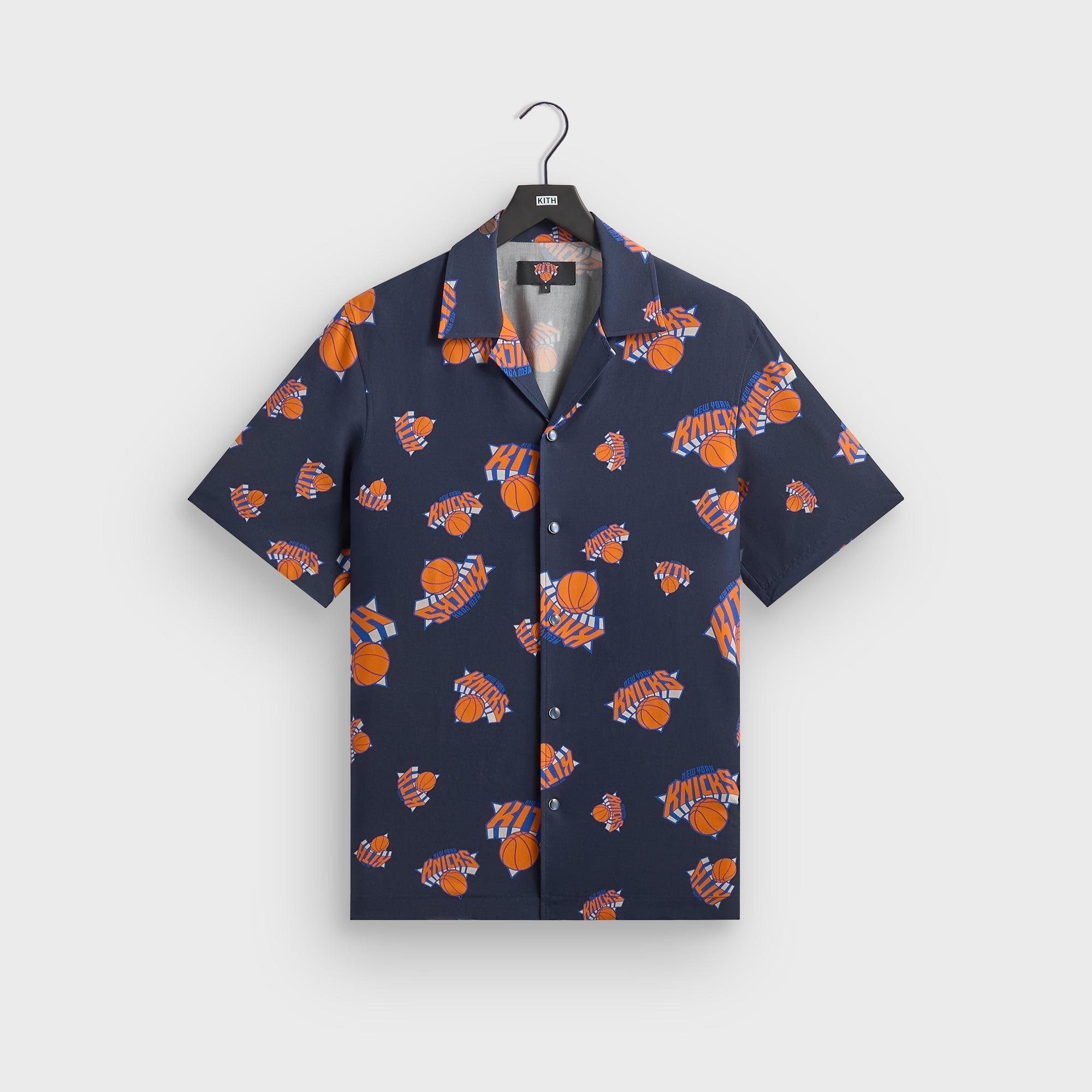 Kith for the New York Knicks Playoffs Thompson Camp Collar Shirt - Nocturnal