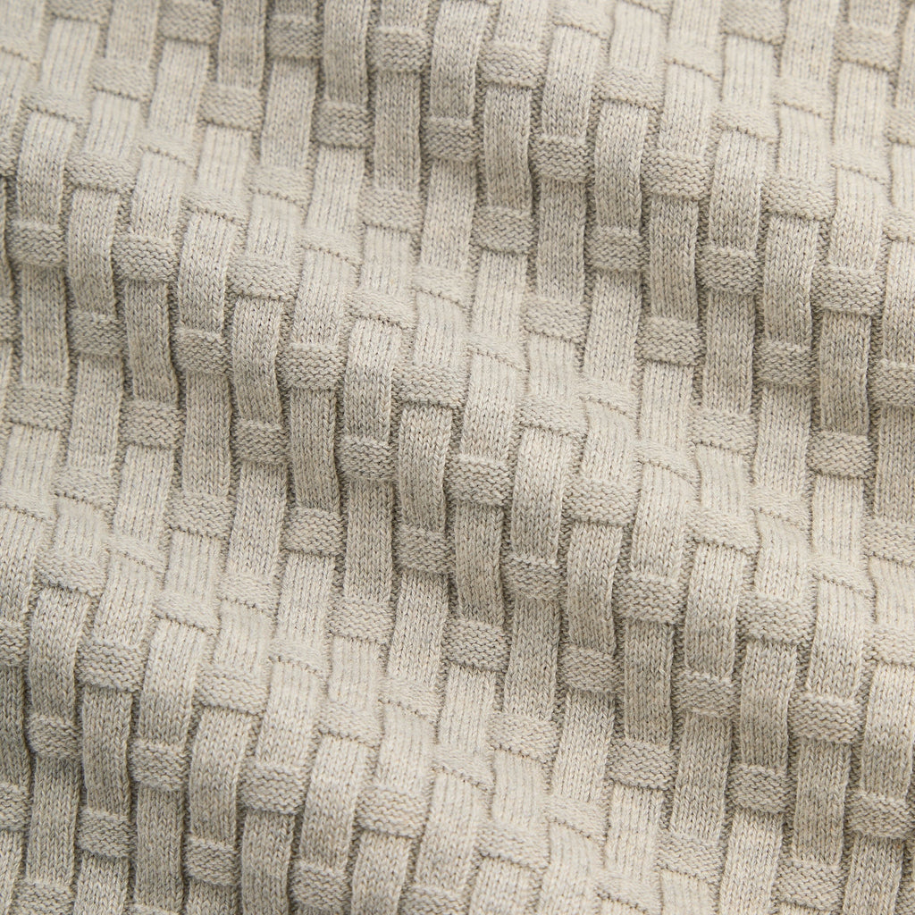 Kith Basket Weave Tilden Polo - Light Heather Grey