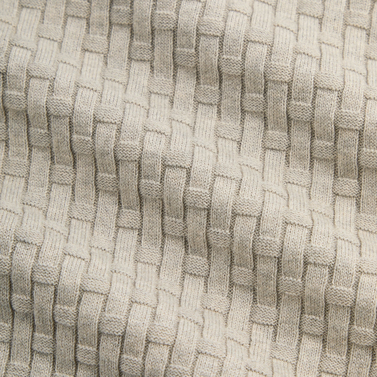 Kith Basket Weave Tilden Polo - Light Heather Grey