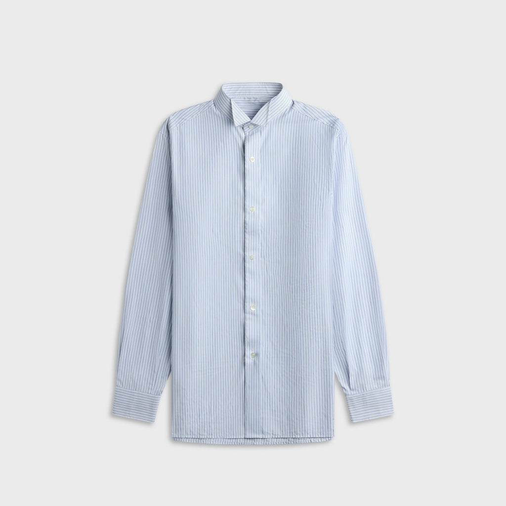 Maison Margiela Striped Cotton Shirt - Pinstripe White / Light Blue