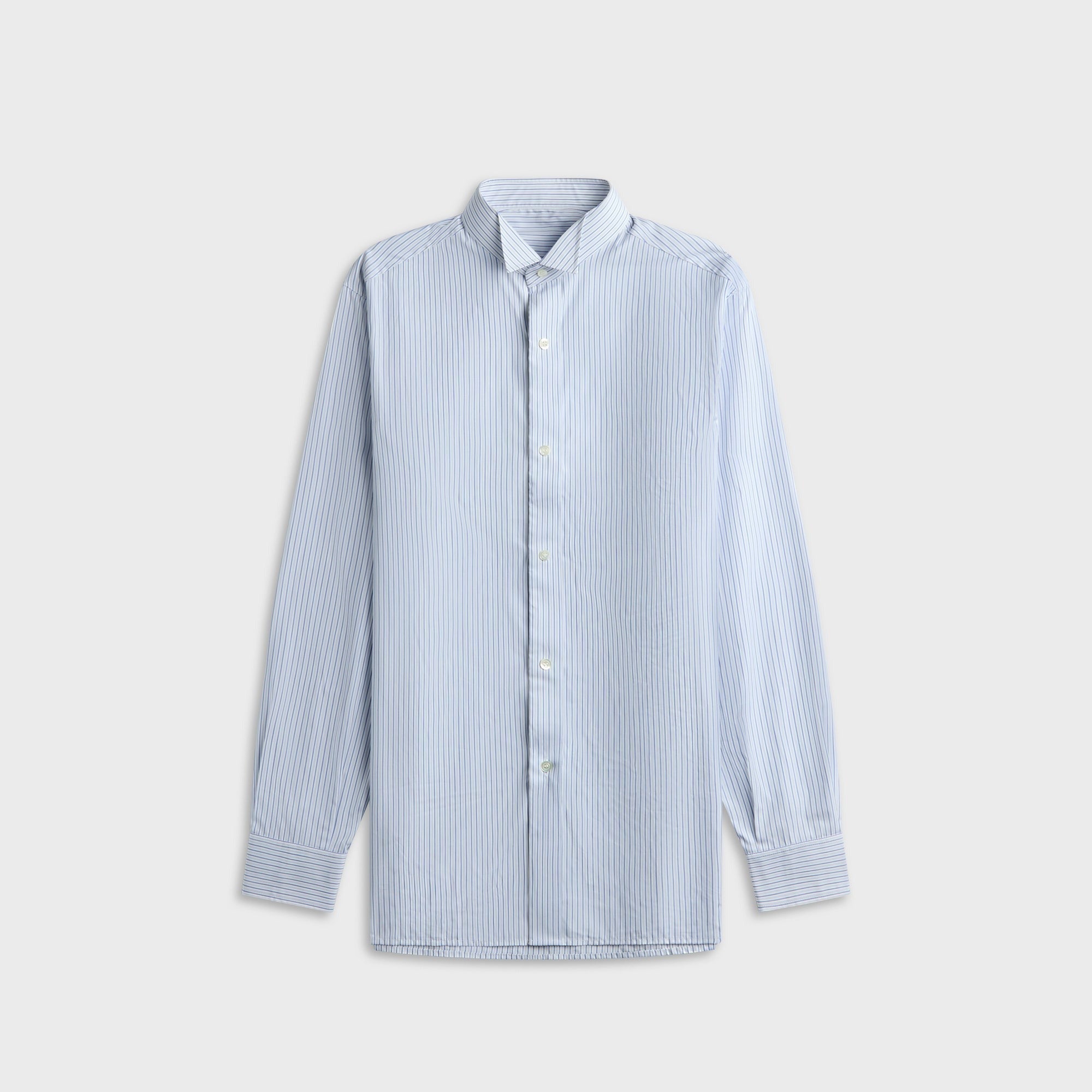 Maison Margiela Striped Cotton Shirt - Pinstripe White / Light Blue