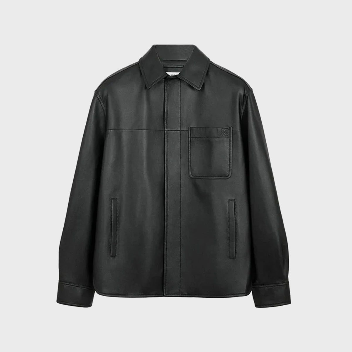 Loewe Overshirt in Nappa Lambskin - Black