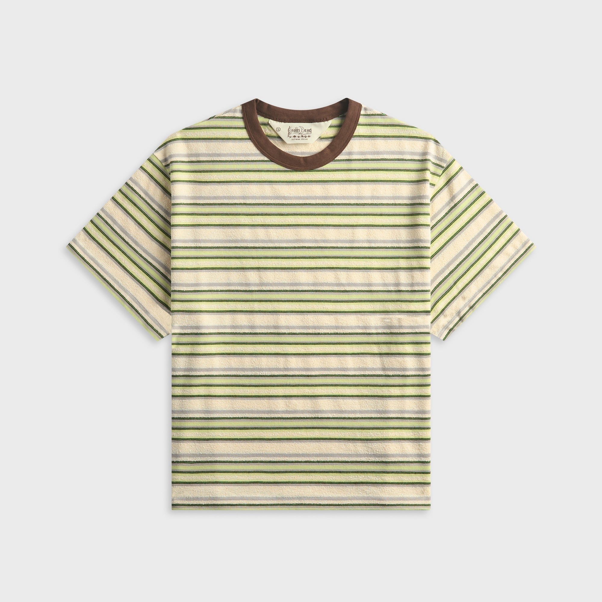 Brain Dead Looped Stripe Tee - Green / Multi