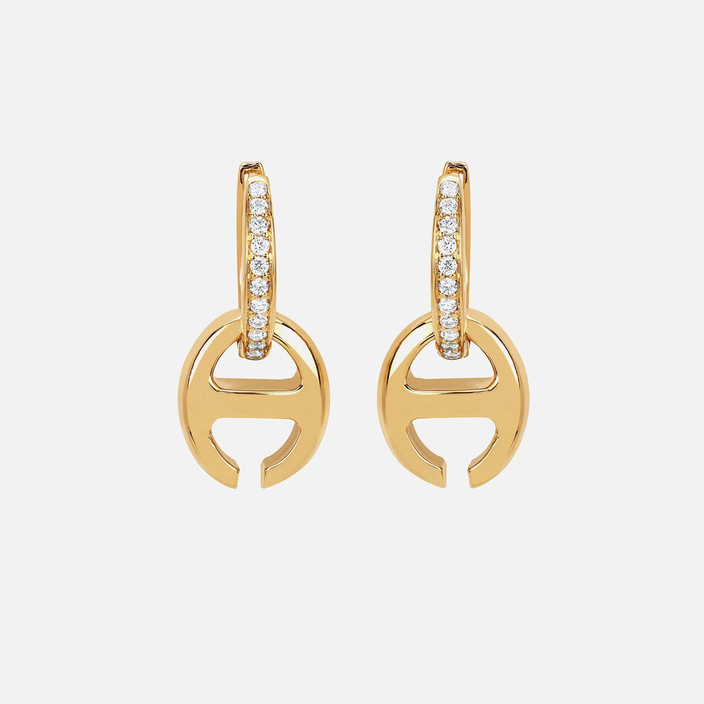 Hoorsenbuhs Klaasp Earrings with Diamonds - Yellow Gold