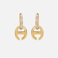 Hoorsenbuhs Klaasp Earrings with Diamonds - Yellow Gold