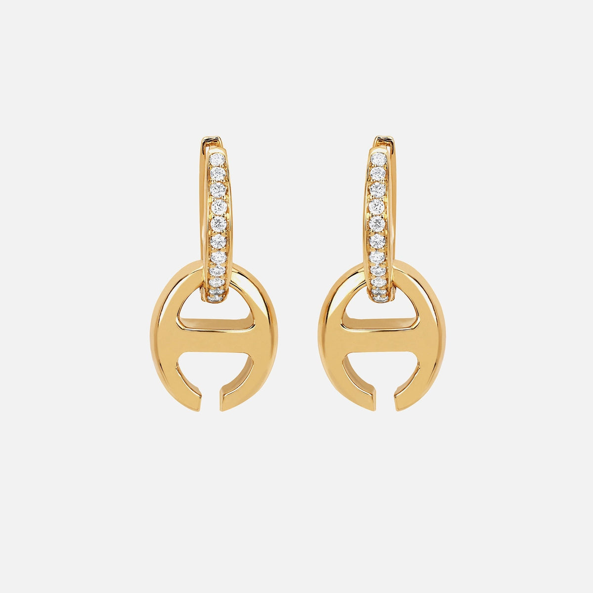 Hoorsenbuhs Klaasp Earrings with Diamonds - Yellow Gold