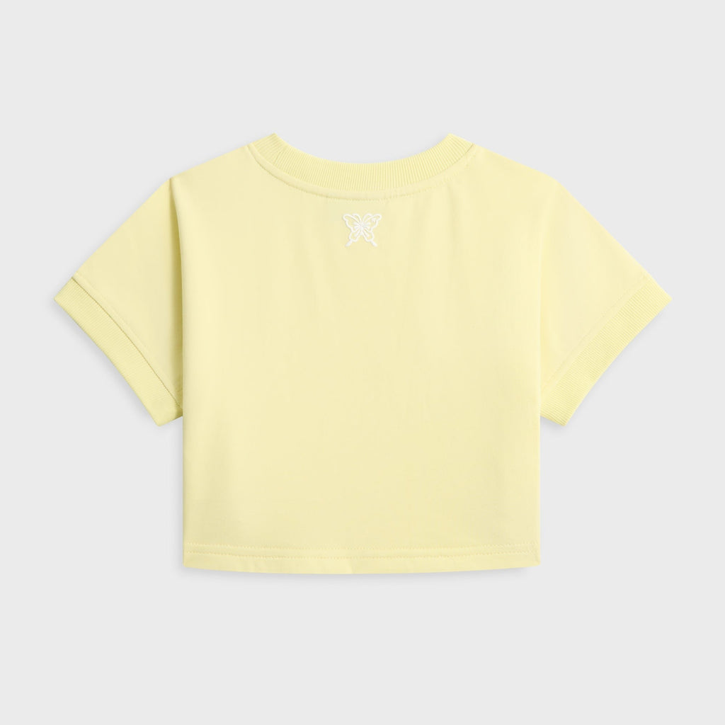 Kith Kids Short Sleeve Nelson Cropped Crewneck - Yellow Haze