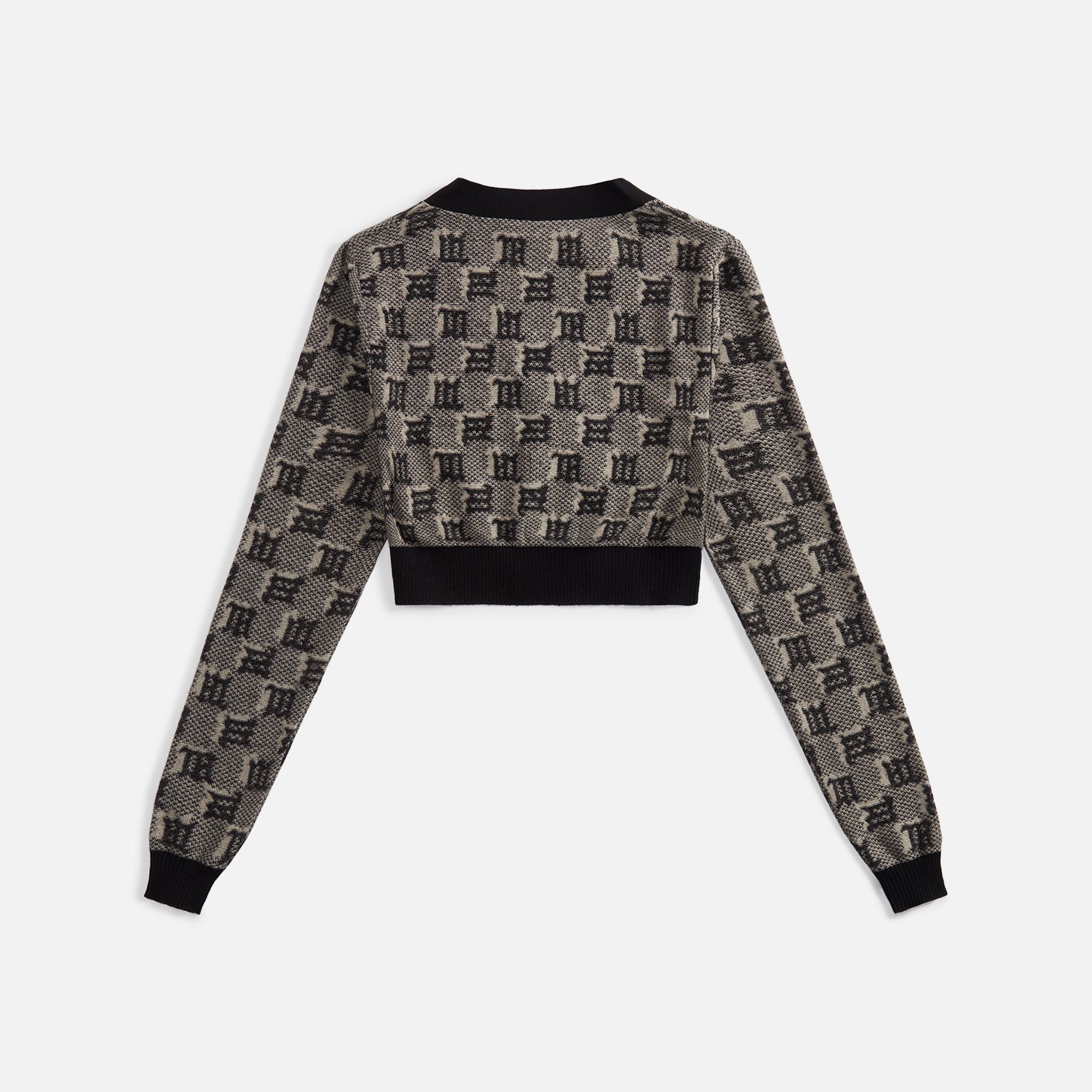 MISBHV Silk Wool Knitted Monogram Cropped Cardigan - Multi