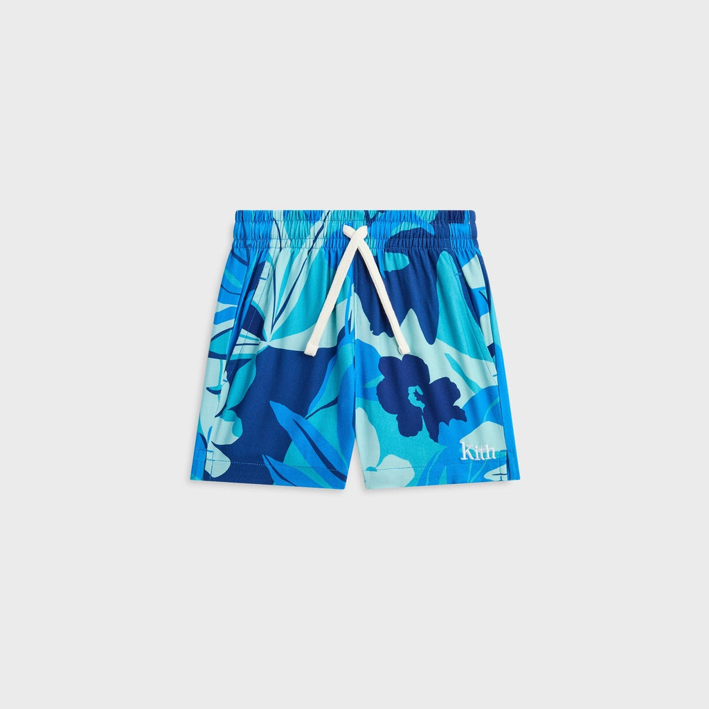 Kith Kids Abstract Tropical Thompson Camp Short - Turquoise