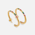 Crystal Haze Block Hoops - Dark Multi