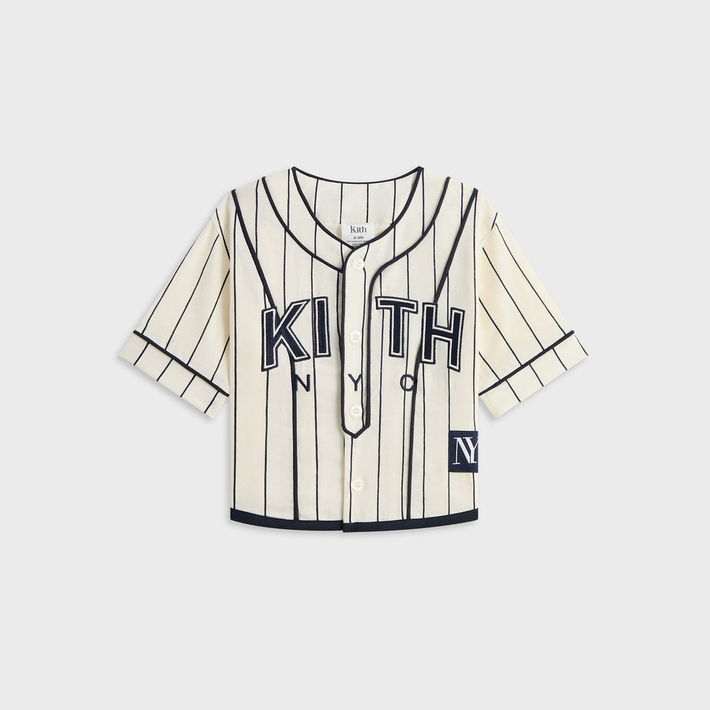 Kith Baby Pinstripe Baseball Shirt - Silk
