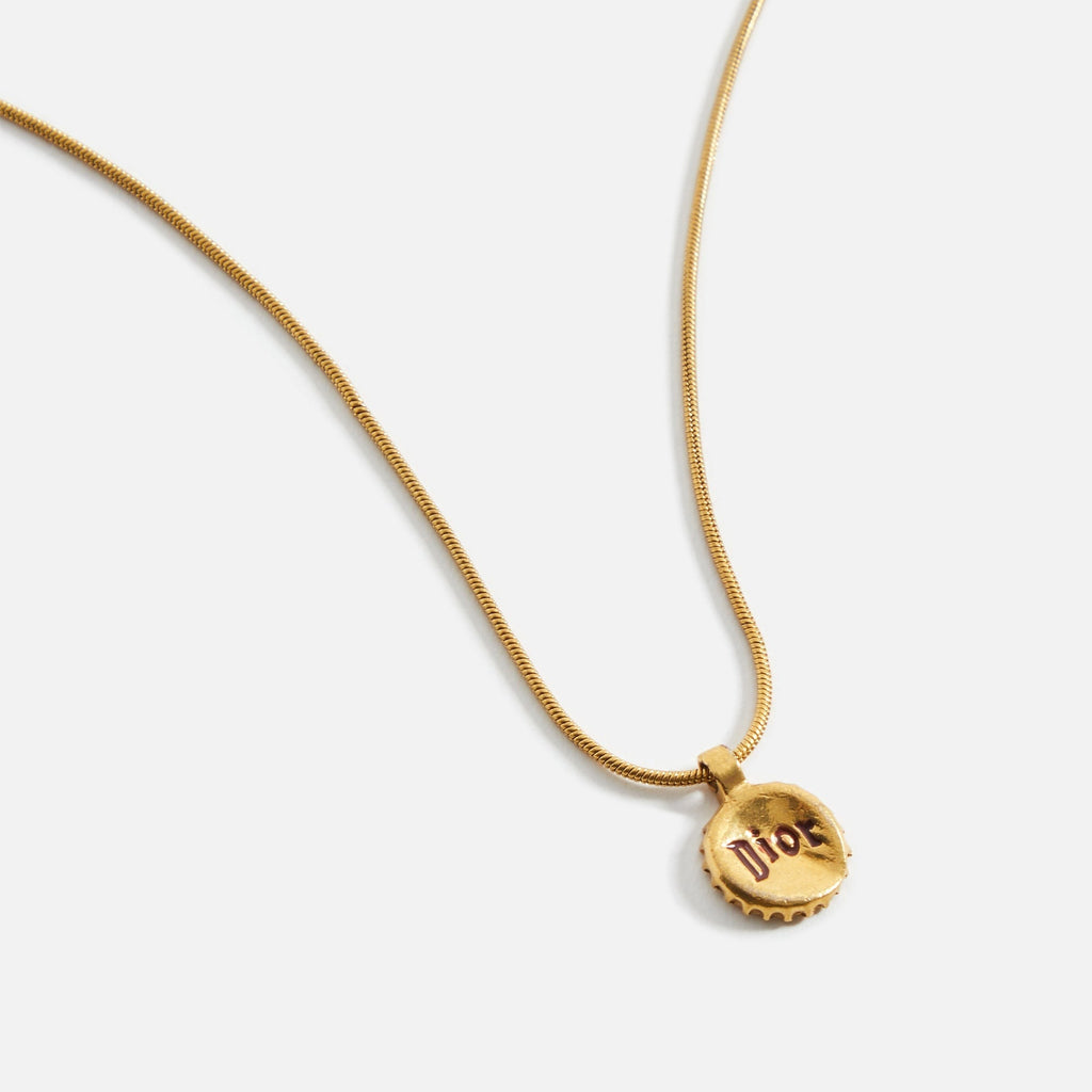 WGACA Dior Logo Medallion Necklace - Gold