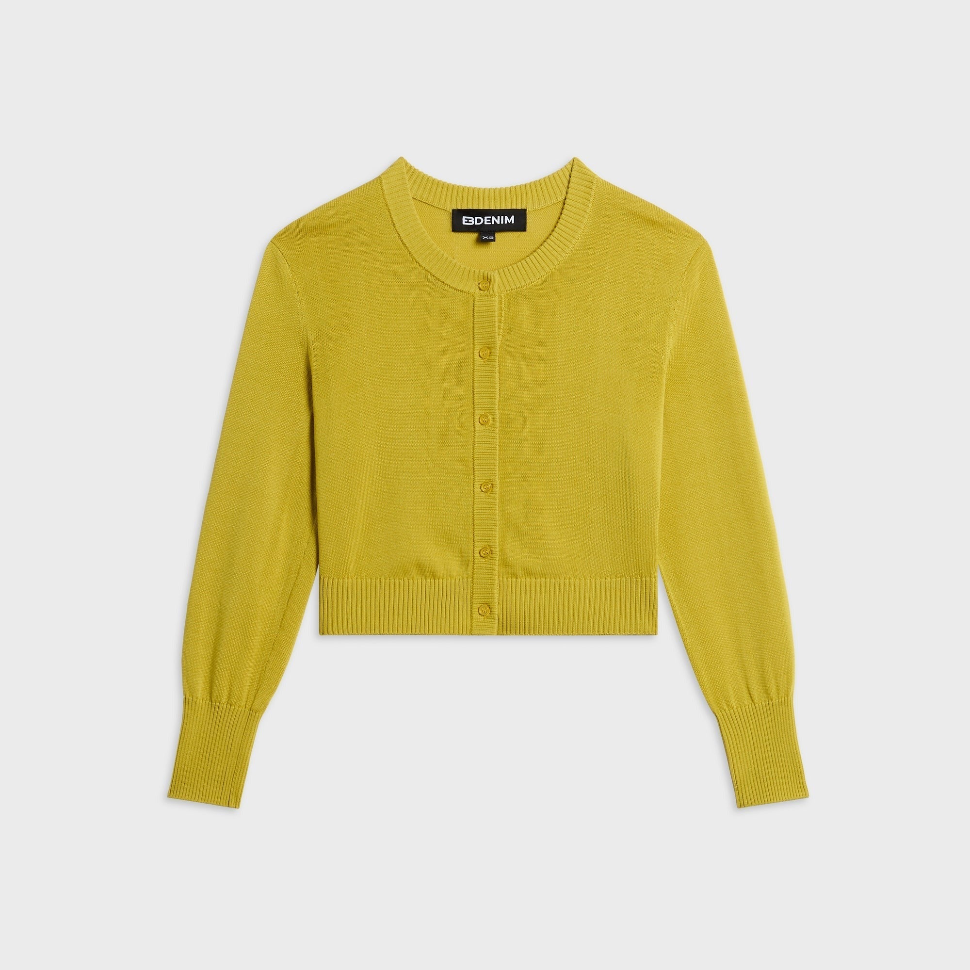 EB Denim Juniper Cropped Cardigan - Yellow Moss