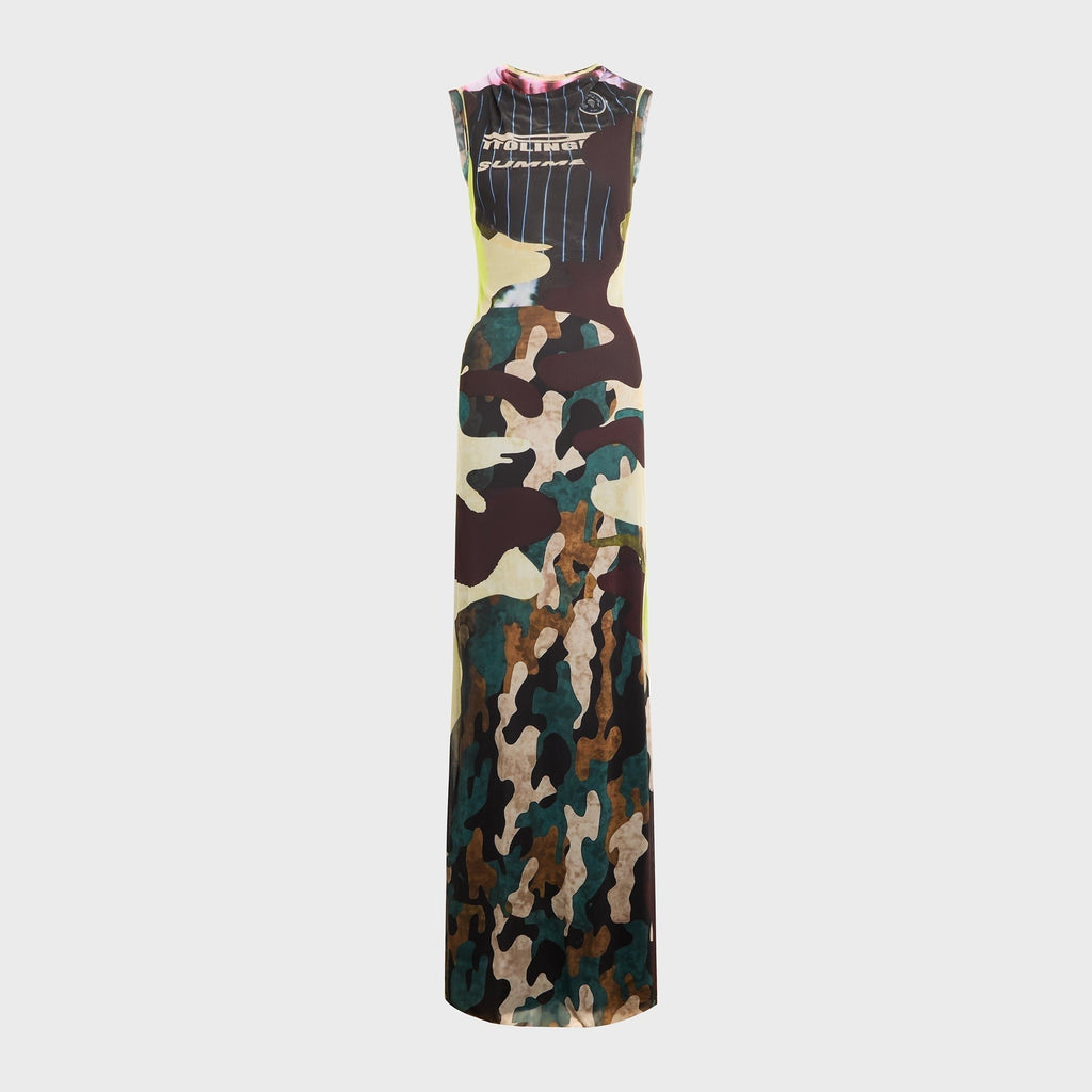 Ottolinger Mesh Maxi Gown - Morph Camo
