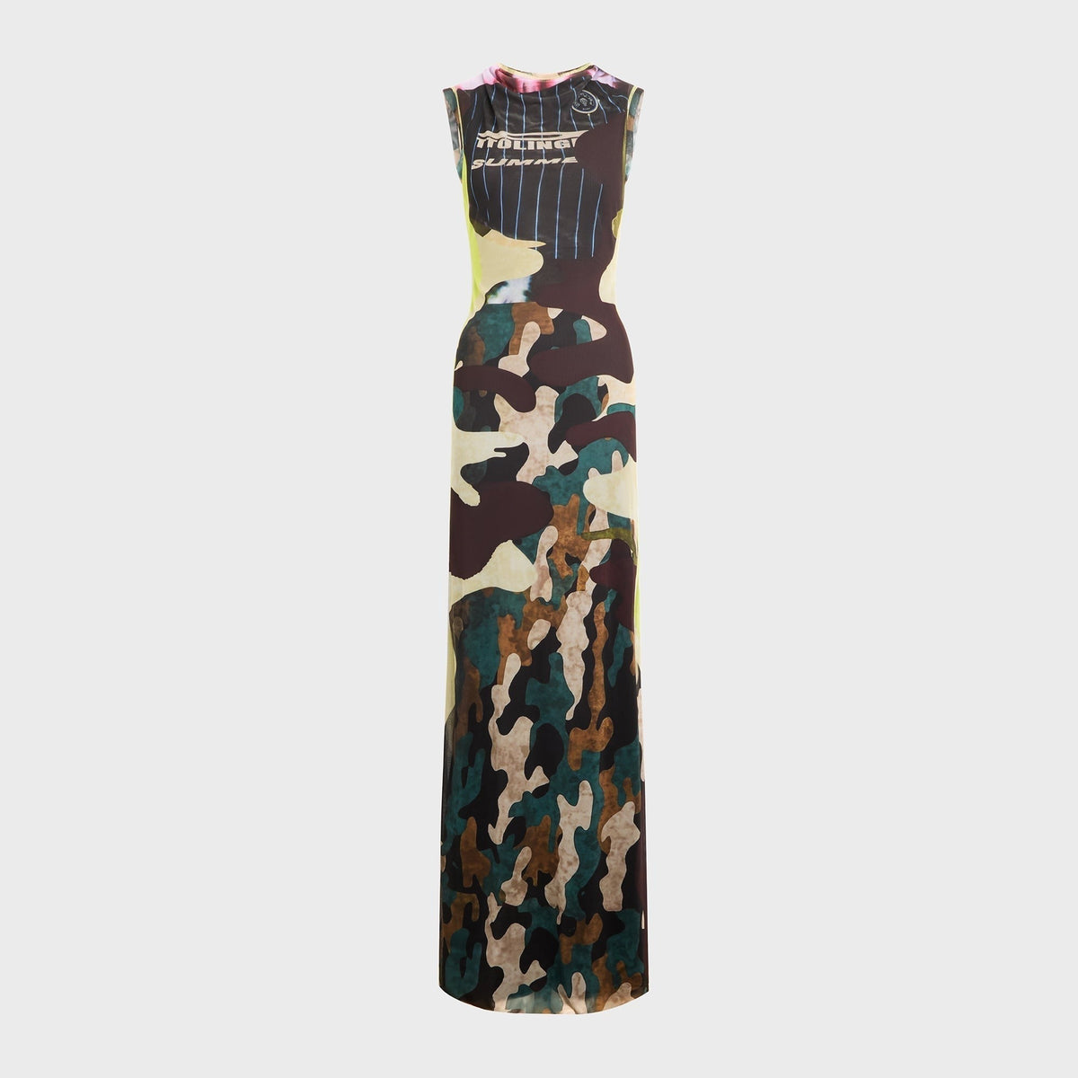 Ottolinger Mesh Maxi Gown - Morph Camo