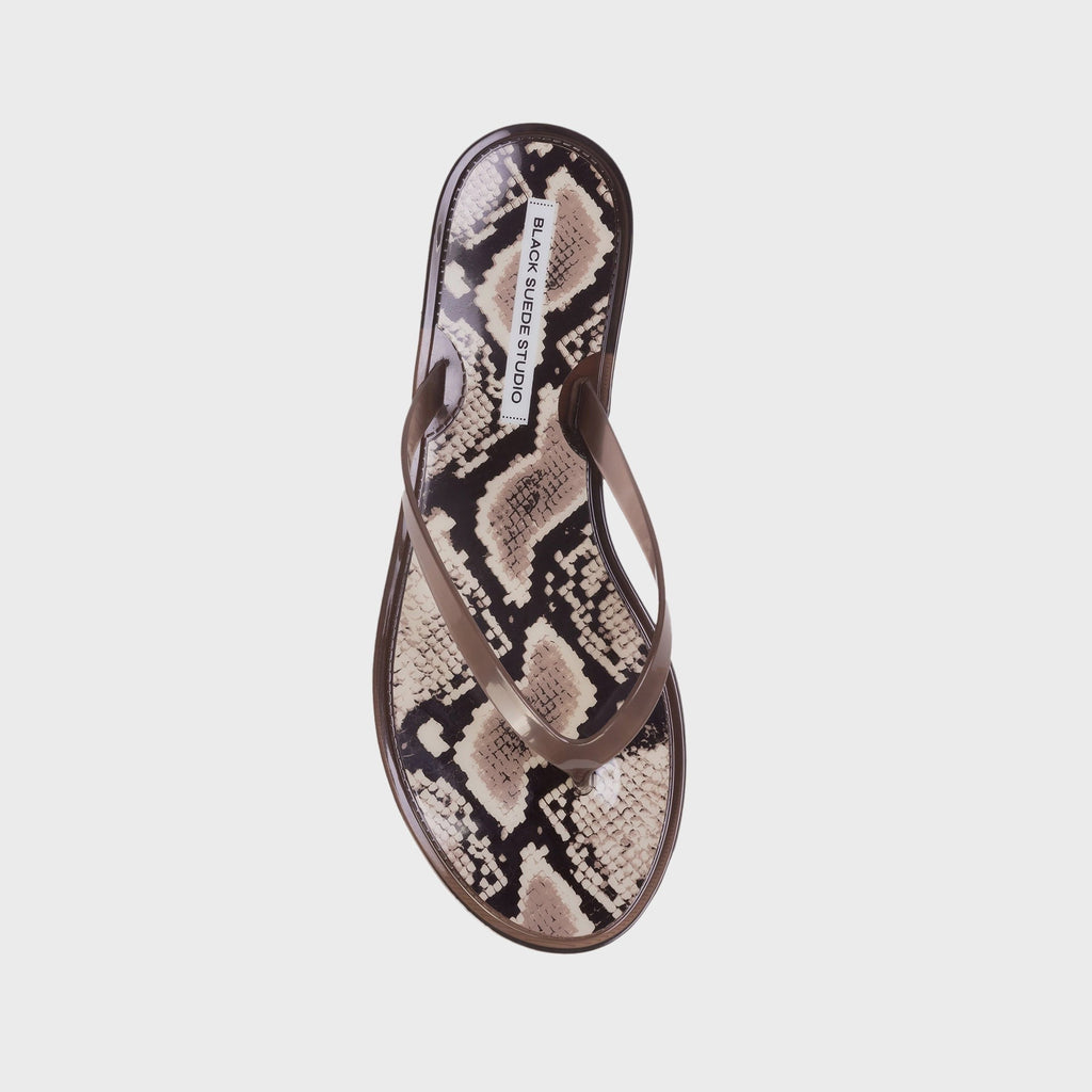 Black Suede Studio Crystal Sandal - Snake / Brown PVC