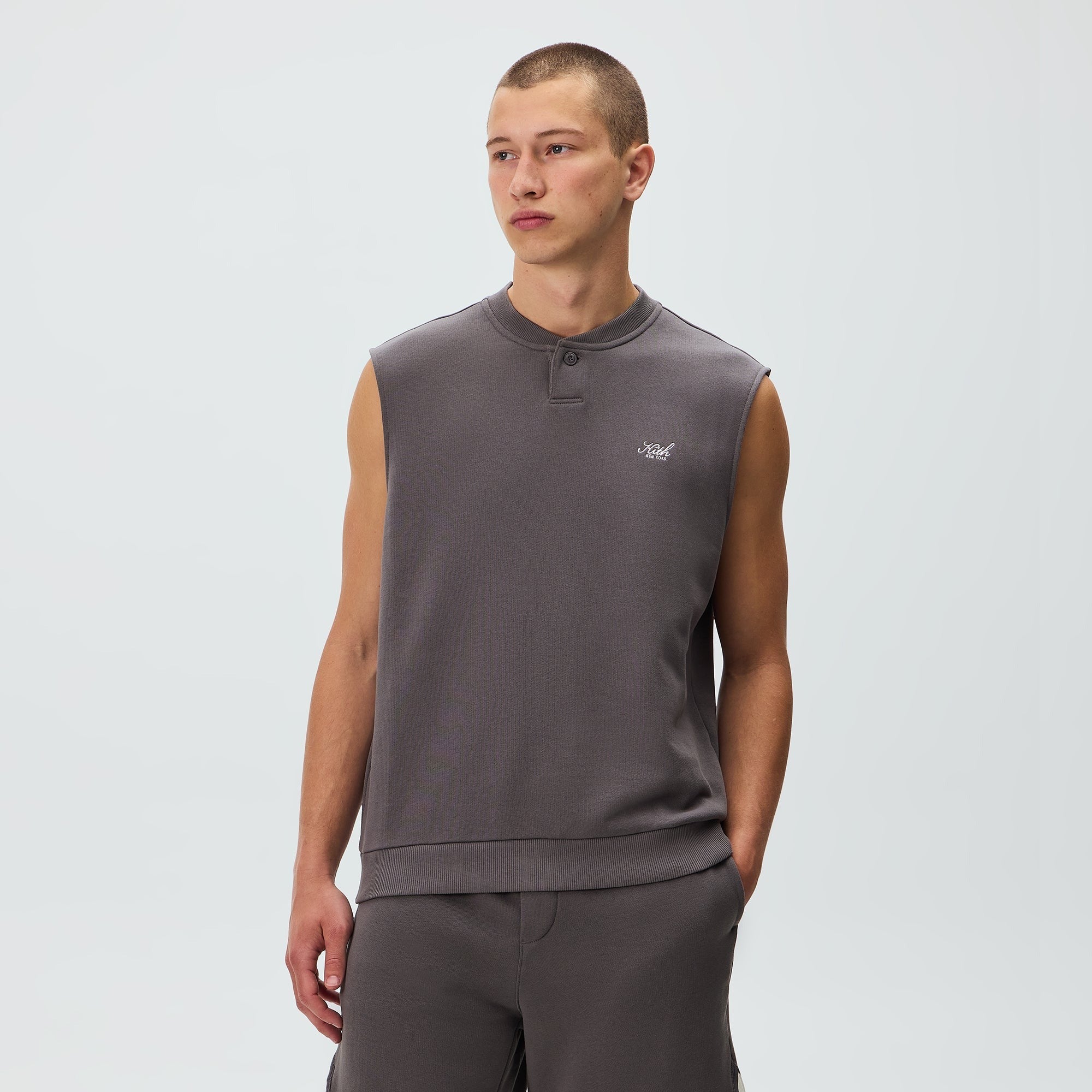 Kith Heavy Loop Terry Henley Muscle Tee - Thunder