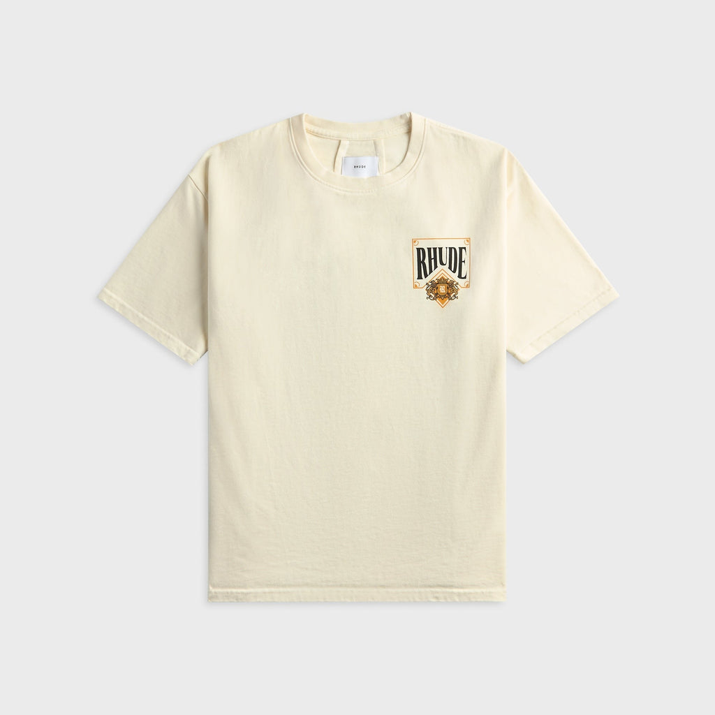Rhude Playing Card Tee - Vintage White / Yellow