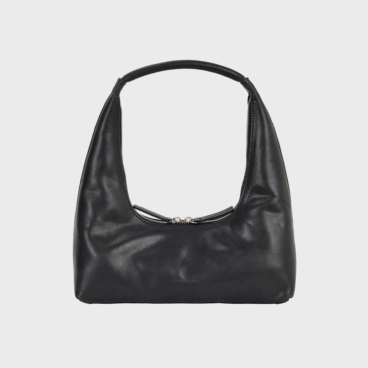 MARGESHERWOOD Hobo Shoulder Bag - Black Pull Up