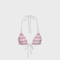 Frankies Bikinis Reversible Ari Satin Top - Pink Stripe