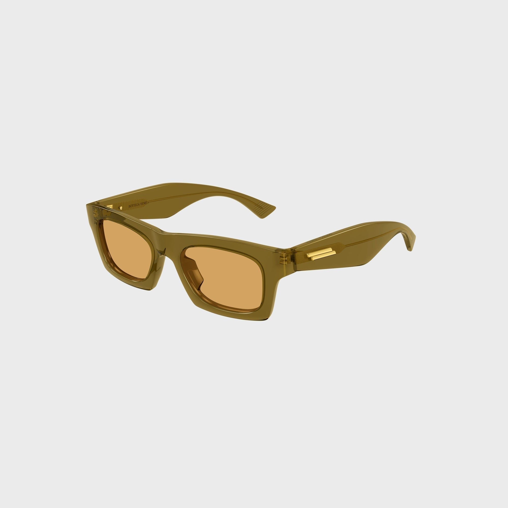 Bottega Veneta Acetate Square Sunglasses - Brown / Orange