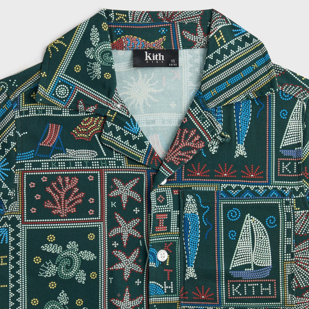 Kith Kids Beach Tile Thompson Camp Shirt - Stadium
