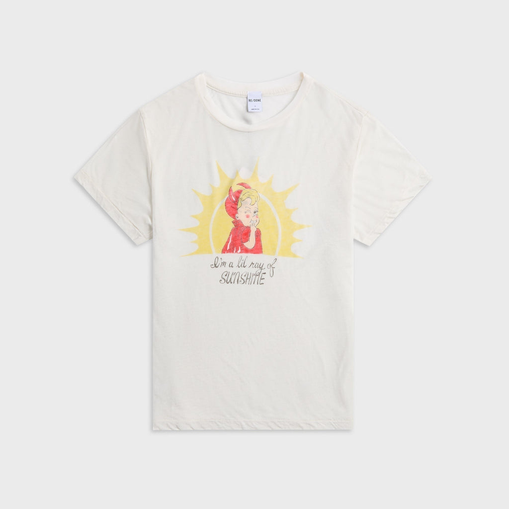 ReDone Ray of Sunshine Classic Tee - Vintage White