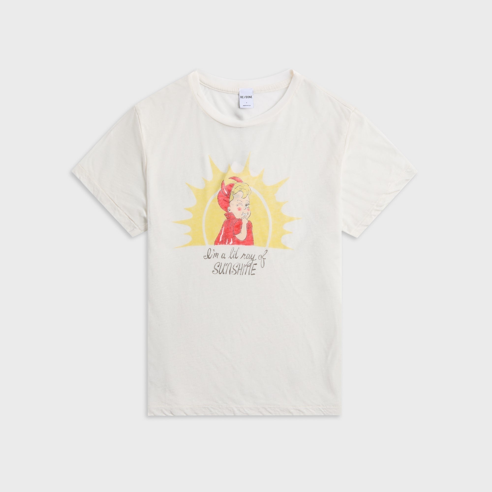 ReDone Ray of Sunshine Classic Tee - Vintage White