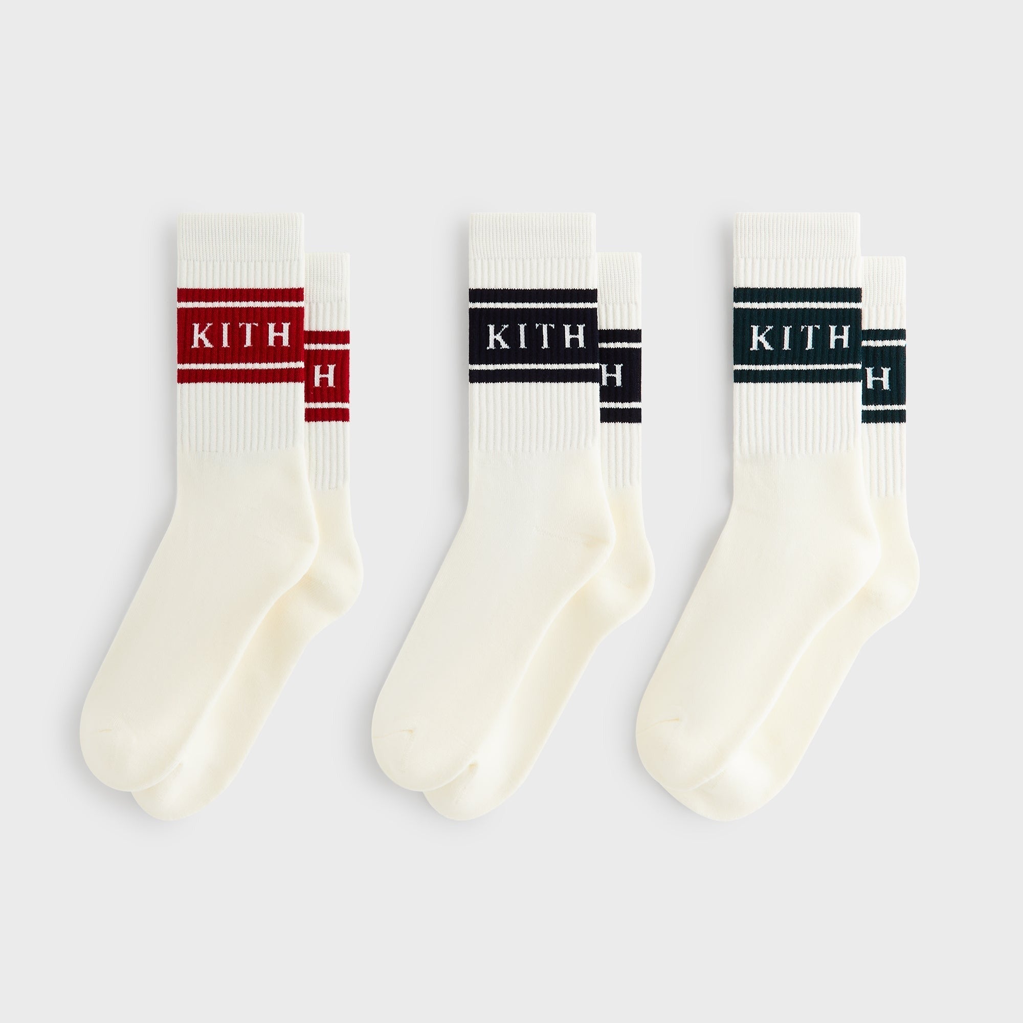 Kith 3-Pack Variegated Stripe Crew Socks - Multi