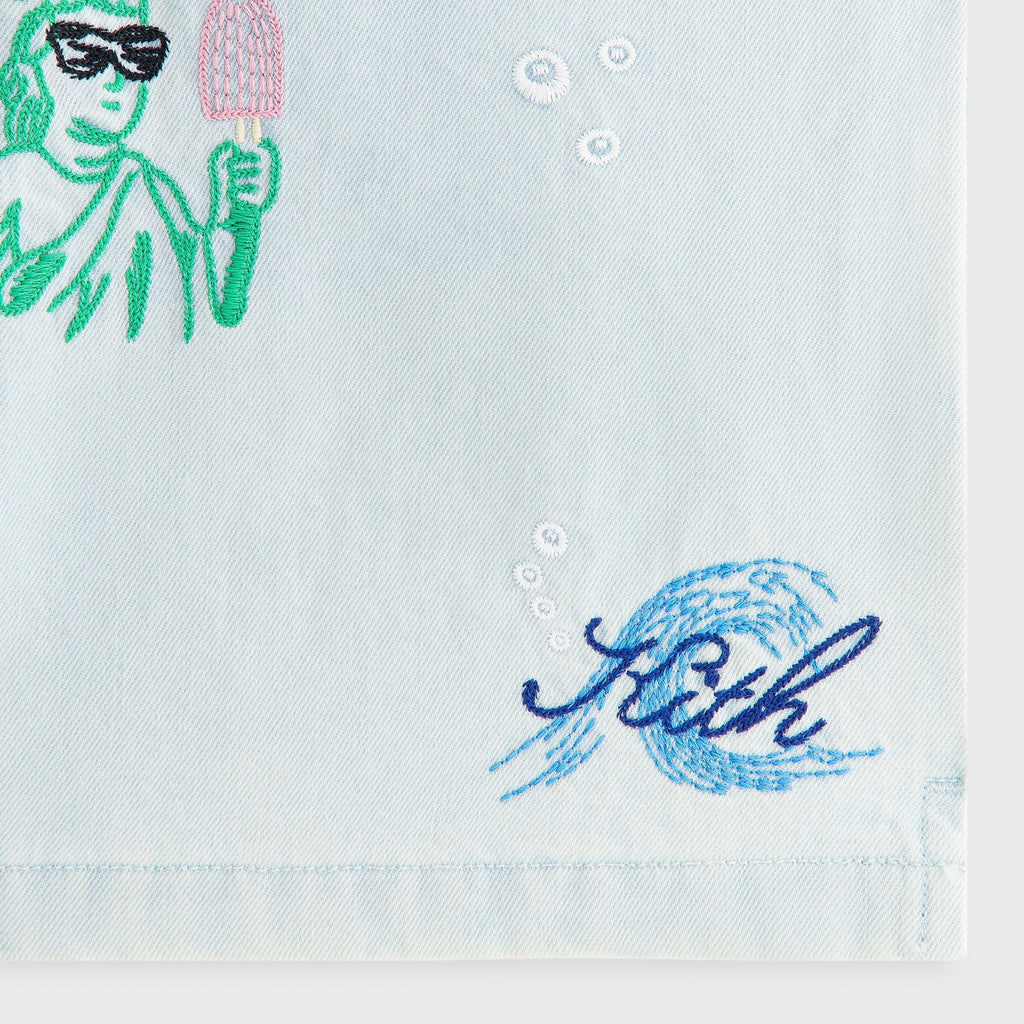 Kith Kids Novelty Thompson Camp Short - Light Indigo