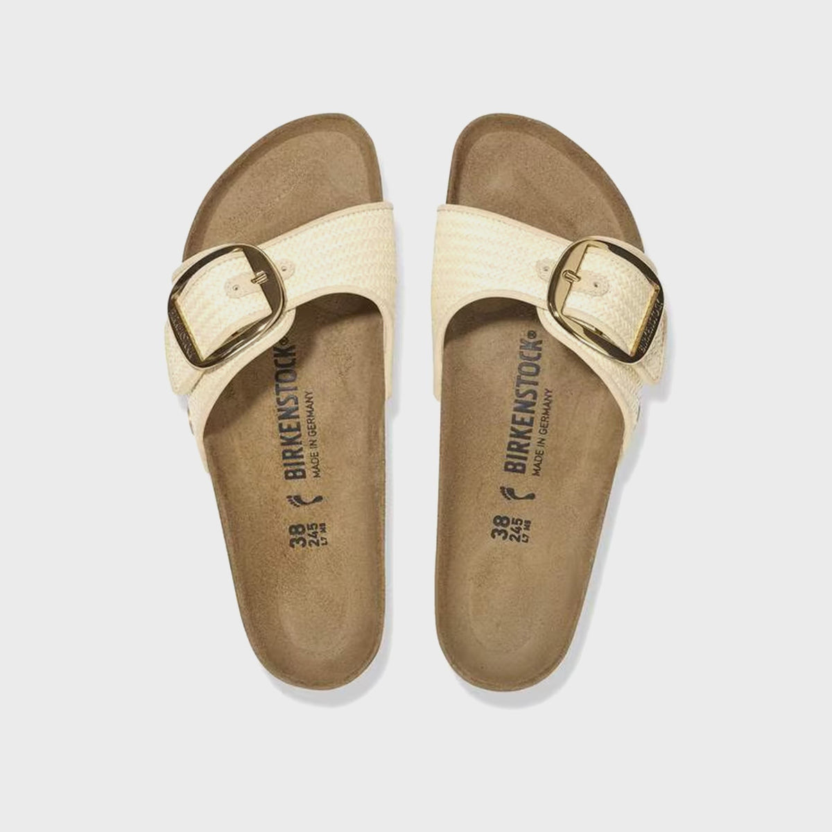 Birkenstock WMNS Madrid Big Buckle Raffia - Naturale
