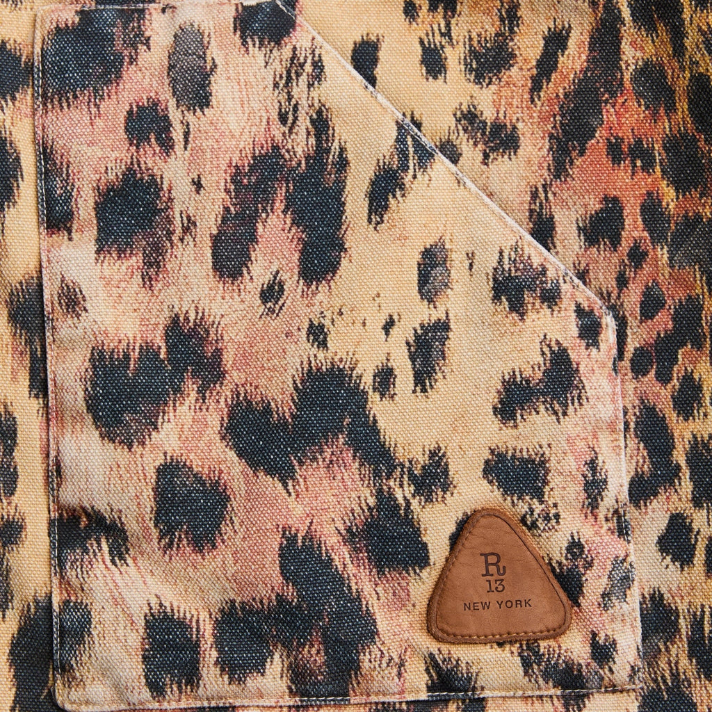 R13 Relaxed Workwear Vest - Vintage Orange Leopard
