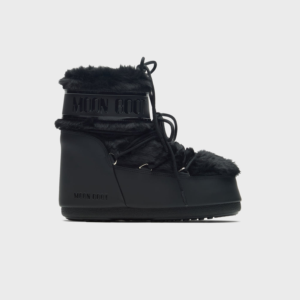 Moon Boot WMNS Icon Low Faux Fur Boots - Black