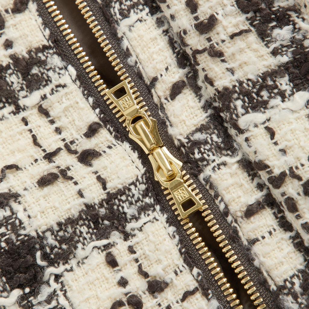 &Kin Mixed Tweed Hawthorne Flight Jacket - Sandrift