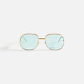 Casablanca Square Metal Sunglasses With Solid Lens - Yellow Gold