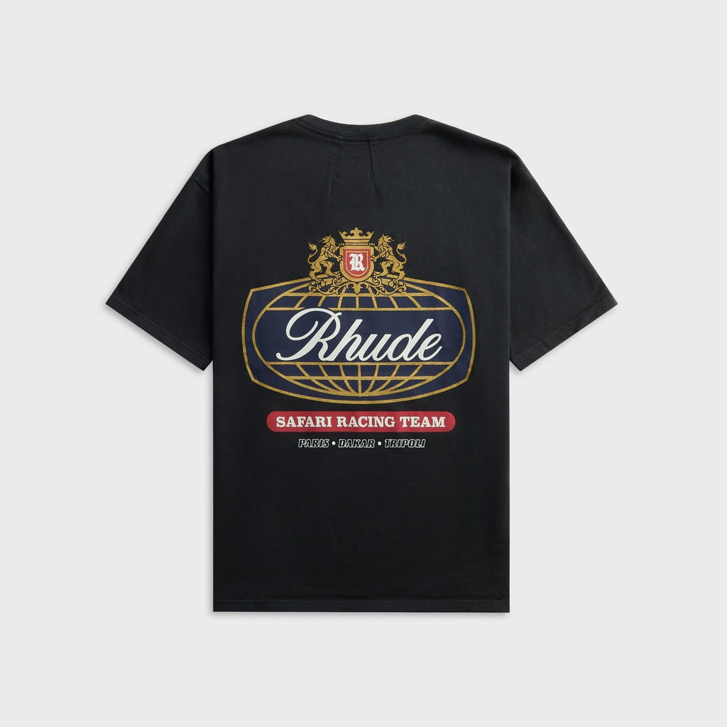Rhude Safari Crest Tee - Vintage Black / Blue / Red