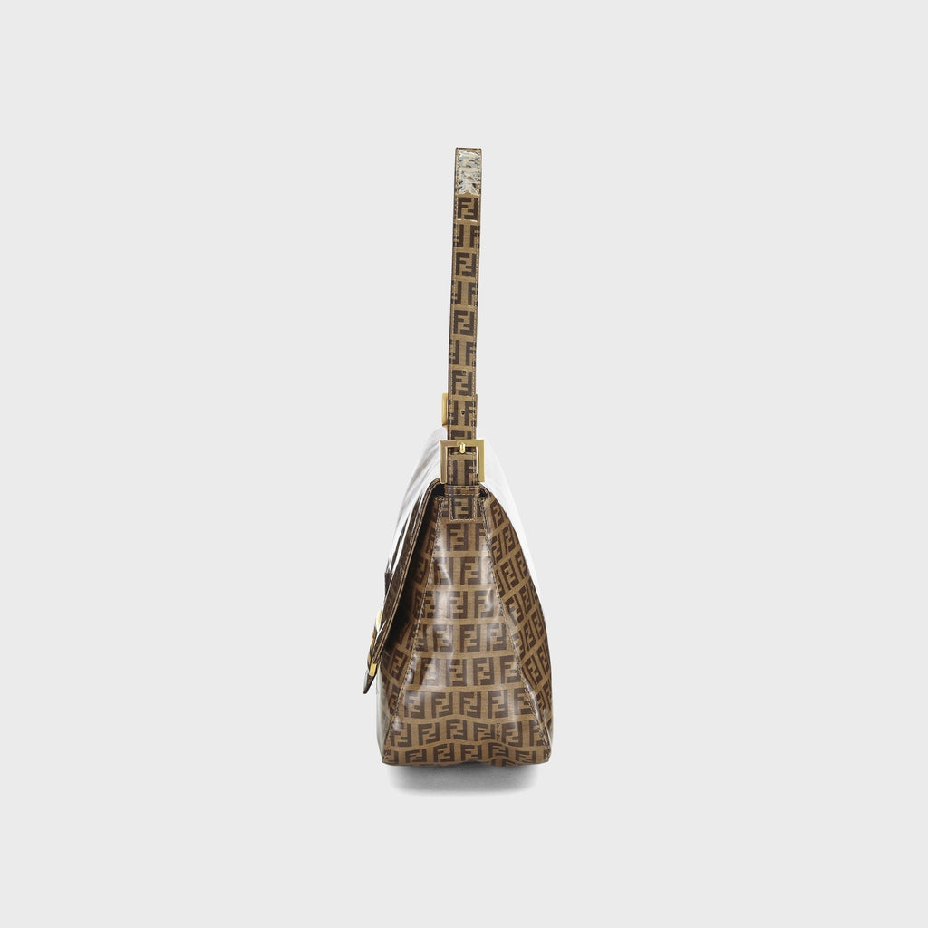 WGACA Fendi Patent Mamma Shoulder Bag - Brown