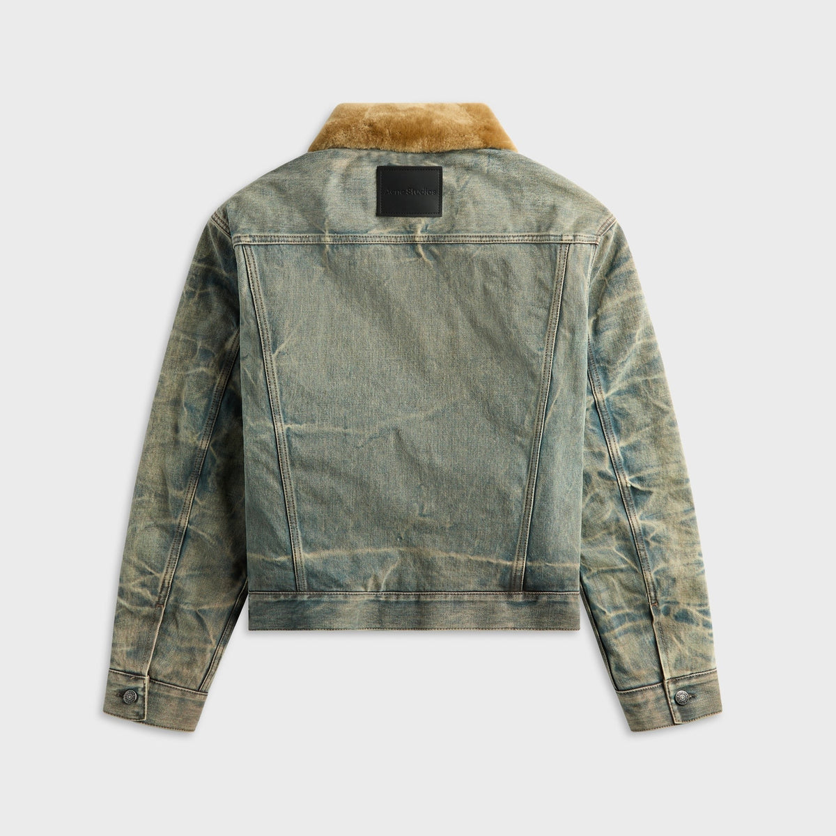 Acne Studios Fur Collar Denim Jacket - Mid Blue