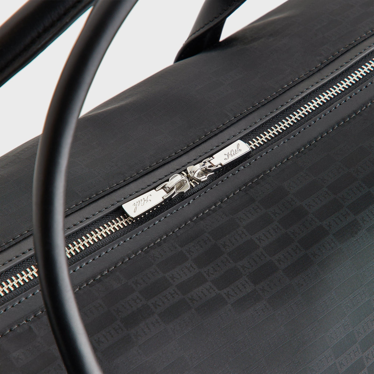 Kith Monogram Nylon Leather Duffle Bag - Black