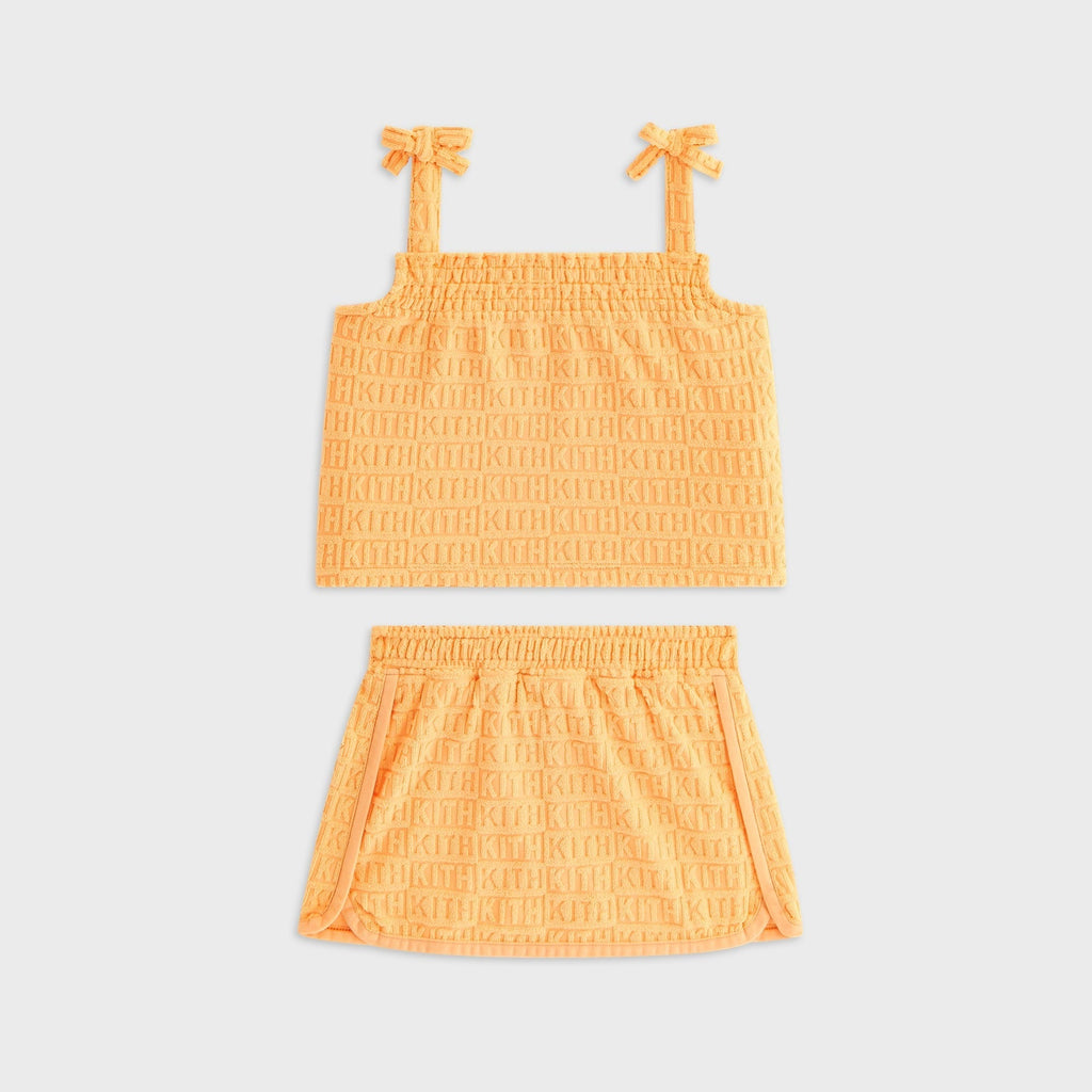 Kith Baby Ayva Textured Monogram Skort Set - Sorbet