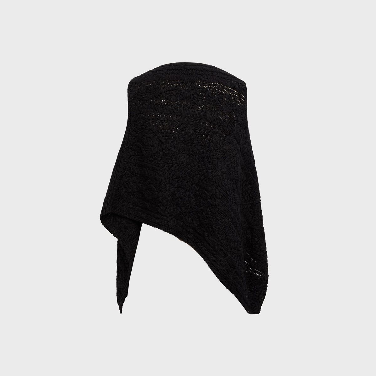 Frankies Bikinis Aspen Cable Knit Poncho - Black