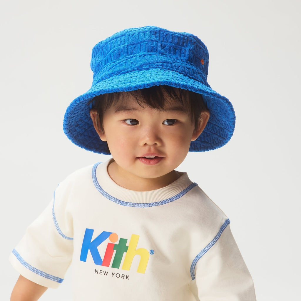 Kith Baby Monogram Towel Terry Bucket Hat - Greek