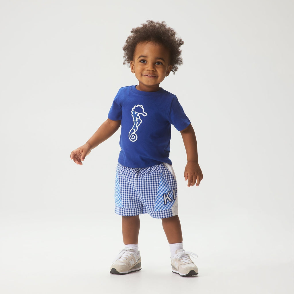 Kith Baby Color-Blocked Gingham Turbo Short - Layer