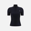 Coperni Crystal Embellished High Neck Fitted Top - Black