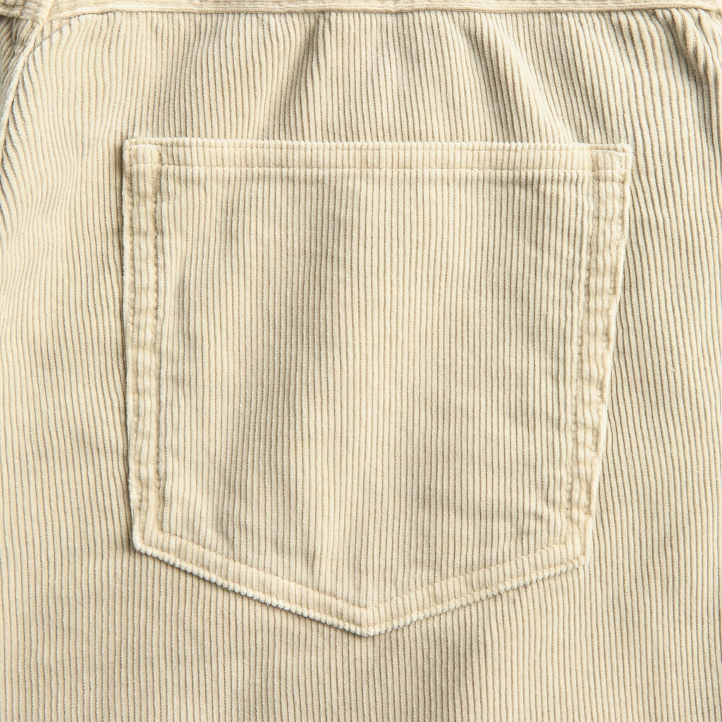 Auralee Garment-Dyed Finx Corduroy 5P Wide Pant - White / Khaki