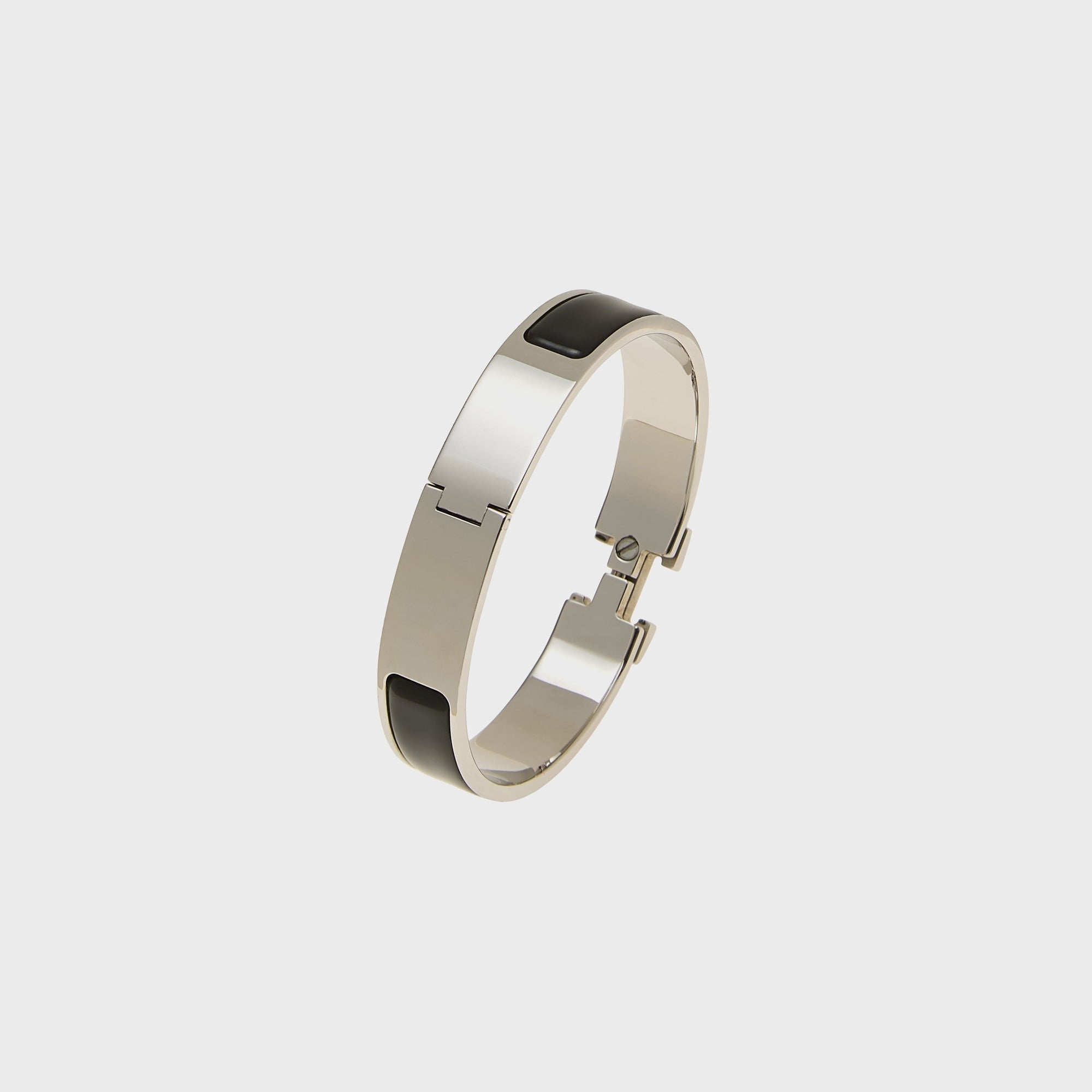 WGACA Hermes Clic Clac H Bracelet - Black / Silver